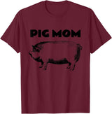Cute Pig T-Shirts Pot Belly Pig Gifts Tees T Shirt Cute Pot Belly Pig Shirt-PIG MOM Pig Lovers T Shirt T-Shirt - Burgundy