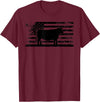 Funny Red Angus Rancher Gift for Cattle Lover USA American Flag - America Cow Red Angus Rancher T-Shirt - Burgundy