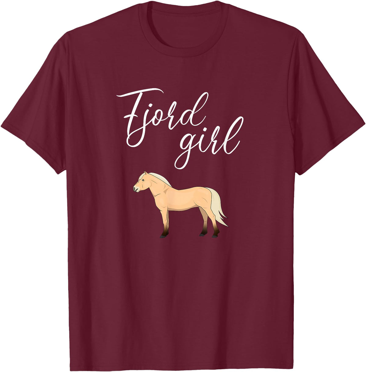 Fjord Horse apparel Fjord Horse, Norwegian Fjord Horse T-Shirt - Burgundy
