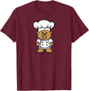 Bear In A Chef Hat - Cute Chef Bear Chef Bear - Cute Bear In A Chef's Hat Bear Chef T-Shirt - Burgundy
