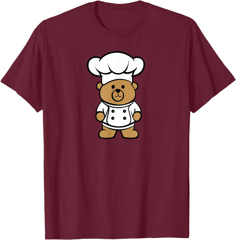Bear In A Chef Hat - Cute Chef Bear Chef Bear - Cute Bear In A Chef's Hat Bear Chef T-Shirt - Burgundy