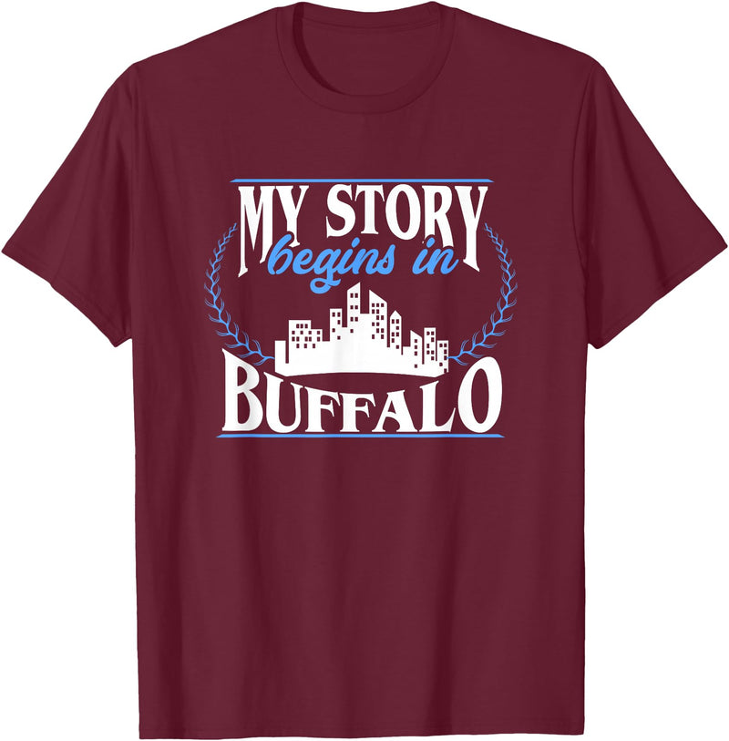 City Designs by Dennex Born in Buffalo T-Shirt - Burgundy