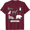 Novelty Arctic Animal Gifts Arctic Animals Gift Walrus Penguin Polar Bear Arctic Kids T-Shirt - Burgundy