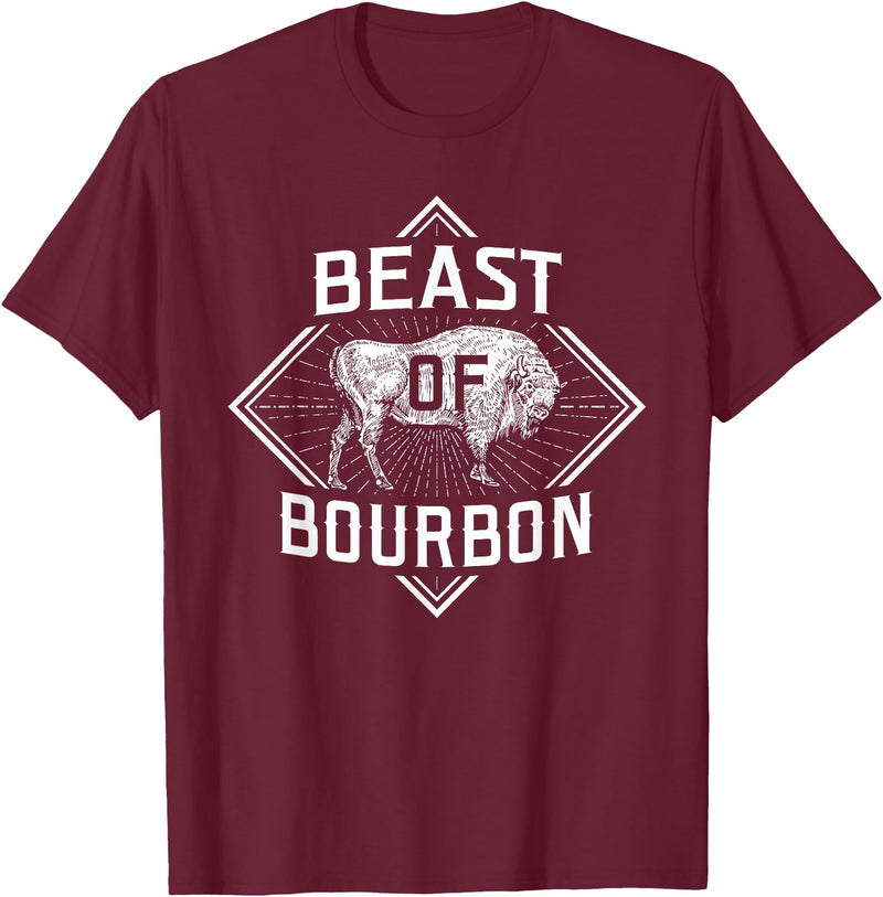Bison Lover Shirts Beast Of Bourbon - American Bison Buffalo Lover Wildlife T-Shirt - Burgundy