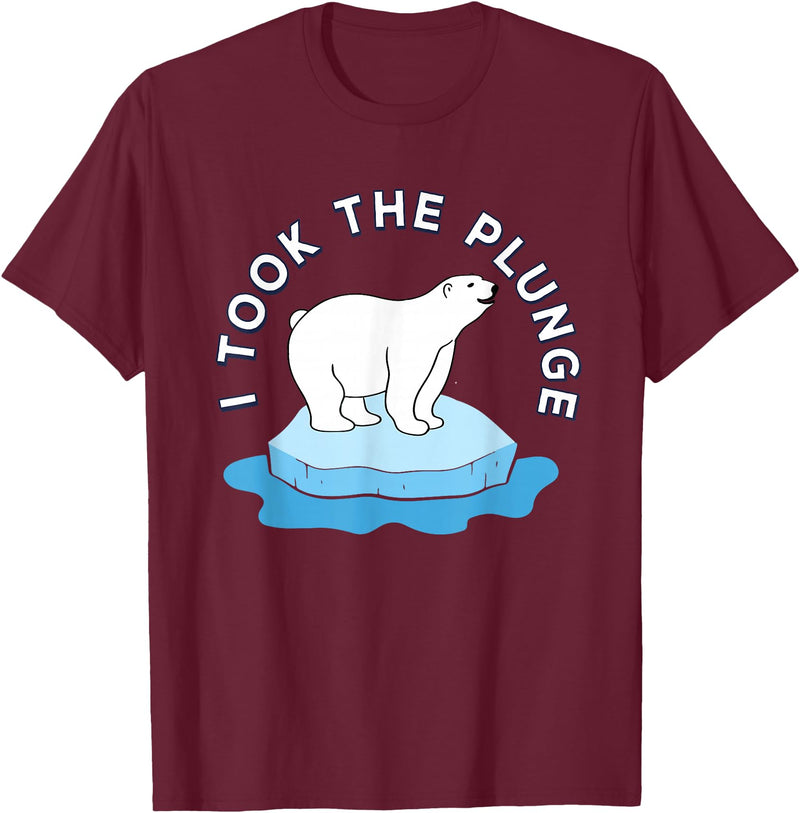 Cute Polar Bear Plunge Day 2026 Polar Bear Plunge Day 2026 I Took The Plunge T-Shirt - Burgundy