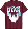 Funny Weightlifter Tees Funny Polar Bear Swolar Bear Lifting Tshirt T-Shirt - Burgundy