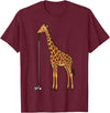 Golf Golfing Golfer Giraffe Animal Safari Giraffe Golf T-Shirt - Burgundy