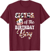 Love Family Matching Sister Of The Birthday Boy Cow Farm 1St Birthday Boy T-Shirt - Burgundy