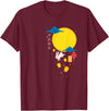 Mid Autumn Festival Chinese Rabbits Lanterns to Moon T-Shirt in Burgundy
