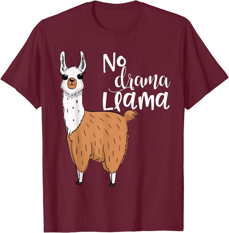 Lama-Kostüm! Lama Pyjama! Kein Drama Lama Llama Costume! Llama Pyjama! No Drama Lama T-Shirt - Burgundy