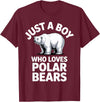 Polar Bear Gift Polar Bear Accessories & Stuff Cute Polar Bear Art for Boys Kids Men Arctic Polar Bear T-Shirt - Burgundy