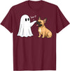 Spooky Snoot Society French Bulldog Boo P Ghost Nose Boop Halloween Dog Lover T-Shirt - Burgundy