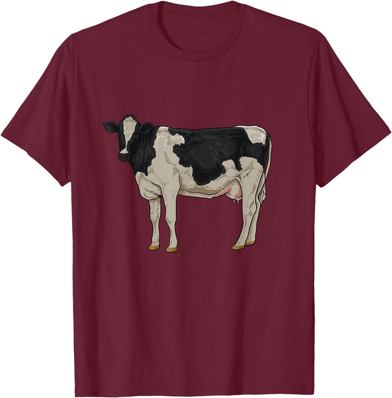 Cows and cattle Drawing of a Holstein cattle T-Shirt - Burgundy