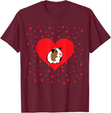 Guinea Pig Accessories & Shirts Guinea Pig Valentine's Day Shirt - Funny Guinea Pig Tshirt T-Shirt - Burgundy