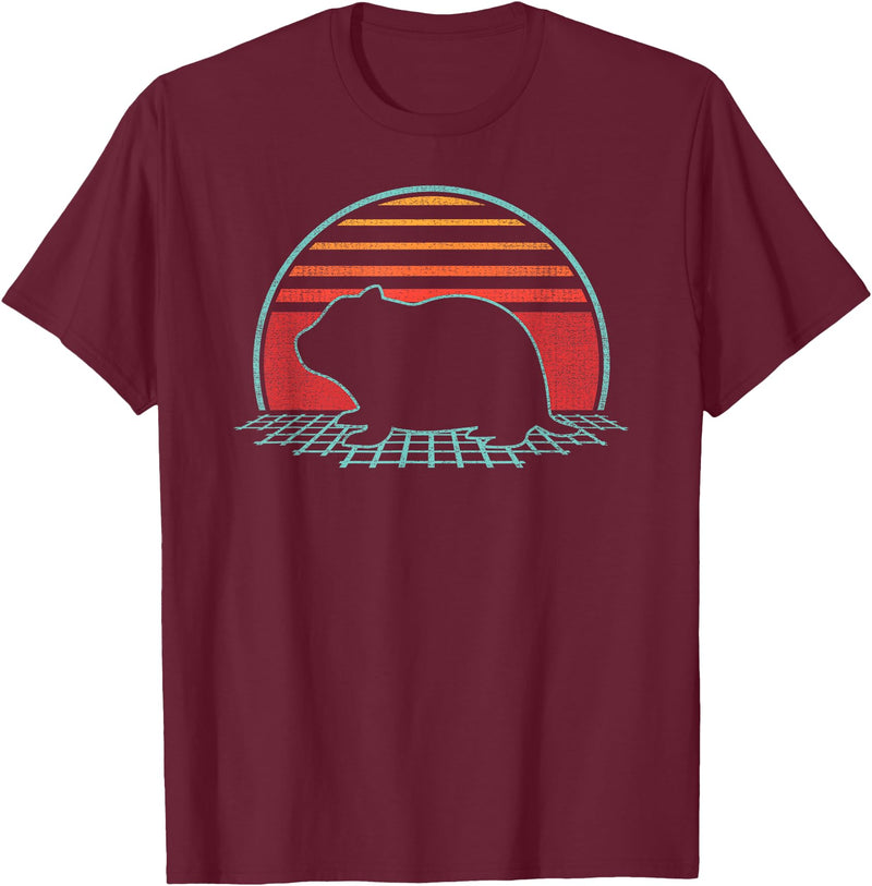 Hamster Lover Animal Retro Vintage 80s Style T-Shirt - Burgundy