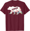 Nana Shirts By No1 Tees Nana Bear Shirt - Nana Bear Water Color Flower Grandma T-Shirt - Burgundy