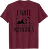 Funny humorous Sayings & Sarcastic Slogans Co. I Hate Mornings Panda Bear Cute Humor Night Owl PJ Men Women T-Shirt - Burgundy