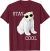 Cool bleiben Eisbär Stay Cool Cute Baby Polar Bear Cub with Sunglasses T-Shirt - Burgundy