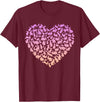 Silhouette Heart Bunny Design for Rabbit Lover Girls Rabbit T-Shirt in Burgundy