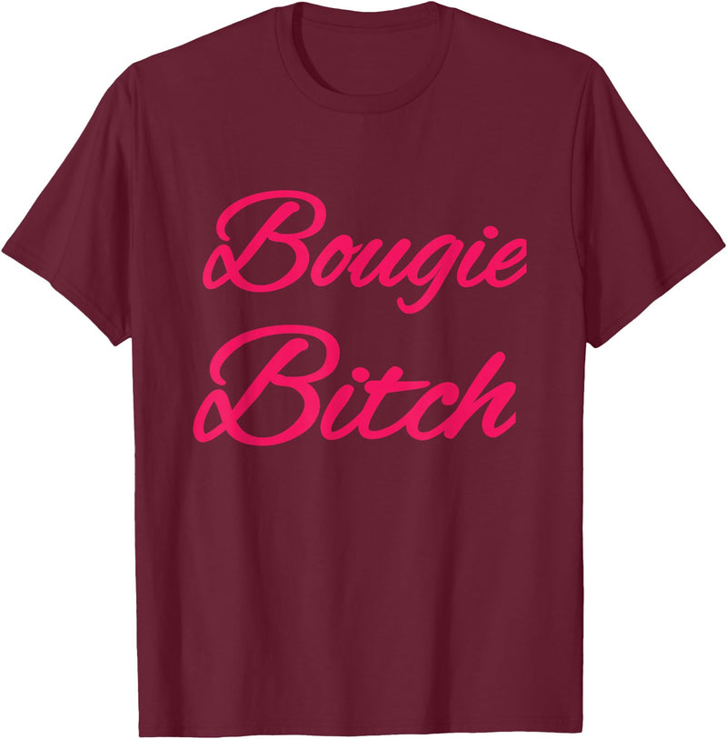 Mood wear Bougie Bitch T-Shirt - Black, Small - Modern Fun, Letter Print - Halloween, Party, Birthday, Christmas - Women,