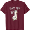Cute Cartoon Llama Mama Gifts T Shirts & Hoodies Funny Mens Womens Kids Llama Game Don't Look At The Llama T-Shirt - Burgundy