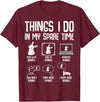 Things I Do in My Spare Time Bunny Rabbit Girls Kids Womens T-Shirt in Burgundy