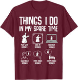 Things I Do in My Spare Time Bunny Rabbit Girls Kids Womens T-Shirt in Burgundy