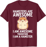 Cute Hamster Design for Men Women Kids Animal Hamster Lover T-Shirt - Burgundy