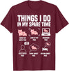 Pig Things I Do In My Spare Time Novelty Designs Pig Things I Do In My Spare Time For Men Women & Kids T-Shirt - Burgundy
