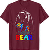 Papa Bear Autism Awareness Month Gifts Autism Dad Papa Bear Autism Awareness Gifts for Autism Dad Support T-Shirt - Burgundy