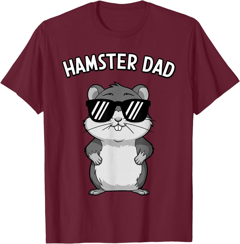 Funny Hamster Design for Men Dad Boys Animal Hamster Lover T-Shirt - Burgundy