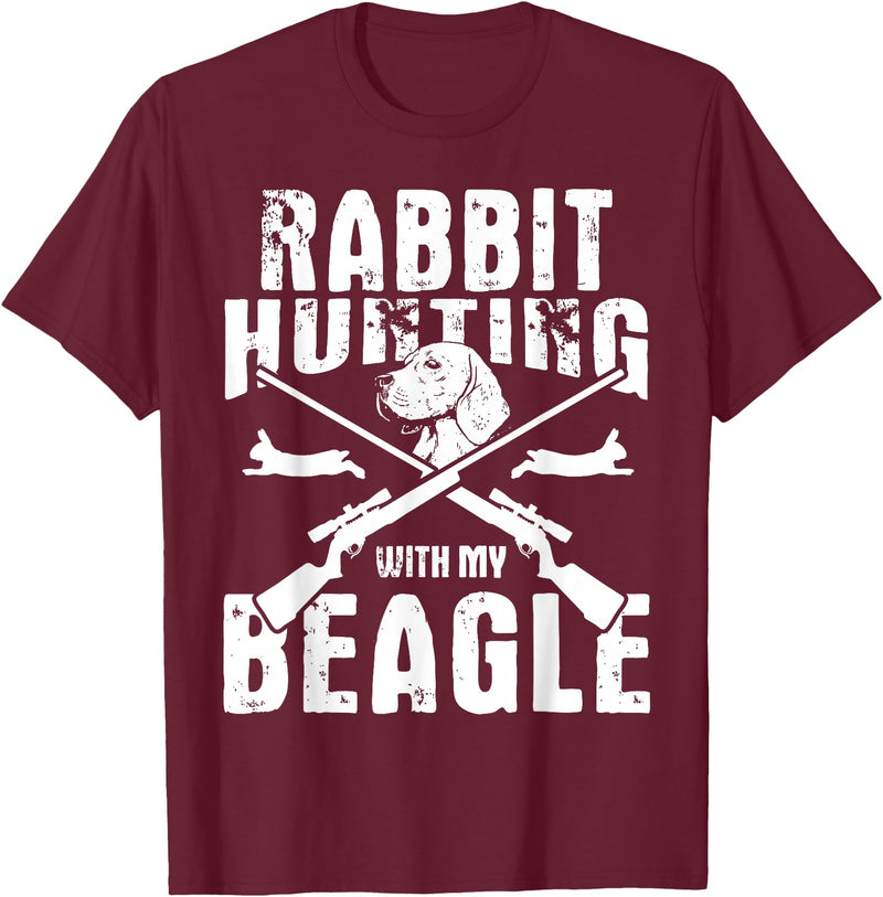 Rabbit Hunting Dog - Beagle Hunter Beagles T-Shirt in Burgundy