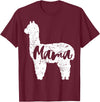 Happy Mothers Day Shirt Cute Gift Ideas Cute Proud Mama Llama Alpaca Happy Mothers Day Gift Shirt T-Shirt - Burgundy