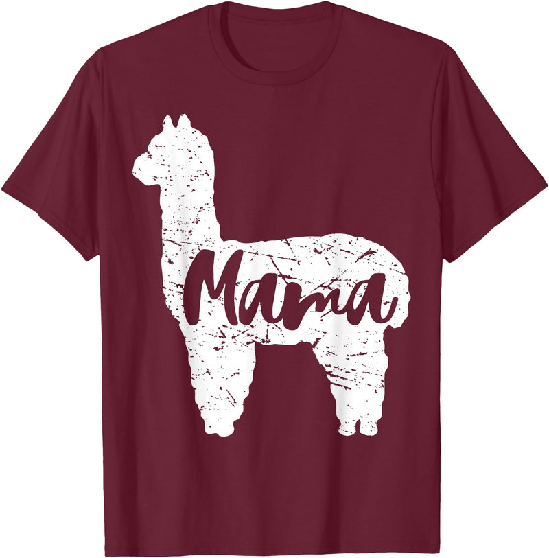 Happy Mothers Day Shirt Cute Gift Ideas Cute Proud Mama Llama Alpaca Happy Mothers Day Gift Shirt T-Shirt - Burgundy