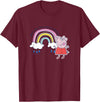 Peppa Pig Without Rain There Would Be No Rainbows Cute Shot T-Shirt - Burgundy