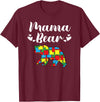 Mama Bear Autism Awareness Mom Puzzle Clothing Co Autism Awareness Mama Bear Proud Autistic Mom T-Shirt - Burgundy