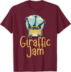 Hadley Designs Giraffe Giraffic Jam For Women Men Kids, Funny Animal T-Shirt - Burgundy