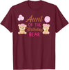 Family Birthday Bear Gifts Aunt of The Birthday for Girl Bear 1st Birthday Party Girl T-Shirt - Burgundy