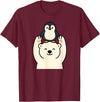 Wild Harmony Friends Co Polar Bear Penguin Friendship Cute Best Friends T-Shirt - Burgundy