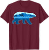 Save the Polar Bear Lovers Designs Polar Bear Print Landscape - Save the Polar Bear T-Shirt - Burgundy