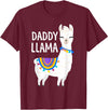 Birthday Llama Shirts Gift Daddy Llama Funny Father's Day Shirt Men, Dad, Dad Birthday T-Shirt - Burgundy