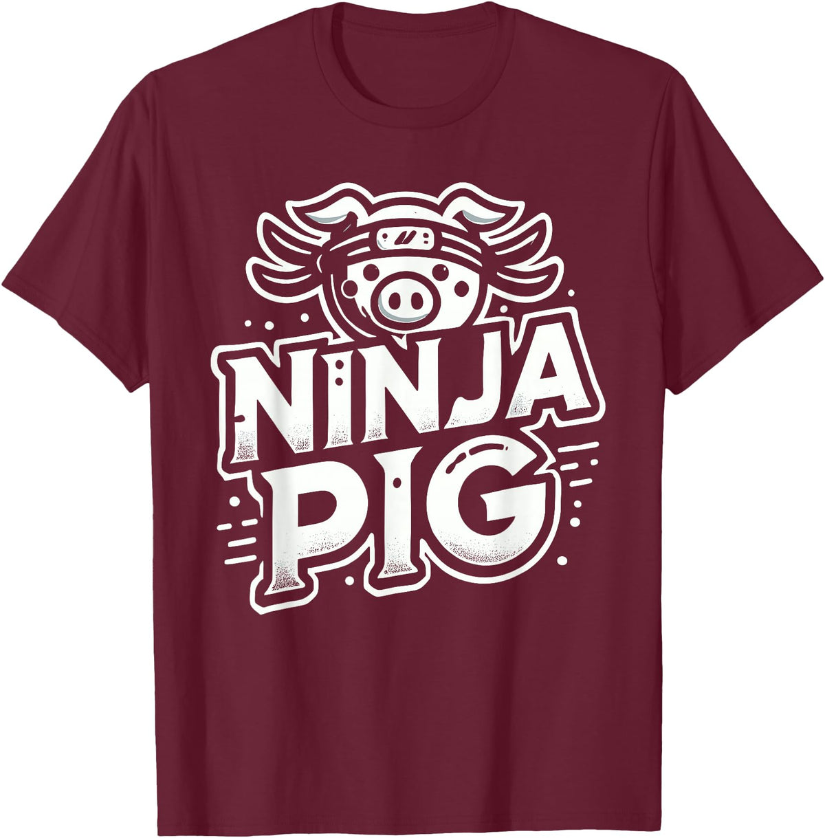 PIG Designs By ShirtZilla Ninja PIG T-Shirt PIG Ninja T-Shirt - Burgundy