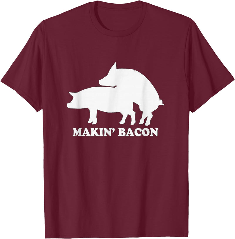 Chris T-Shirt makin bacon t-shirt pork bacon shirt pigs T-Shirt - Burgundy