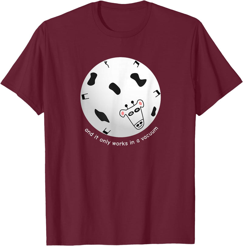 Math & Mirth Designs Spherical Cow Funny Physics T-Shirt T-Shirt - Burgundy