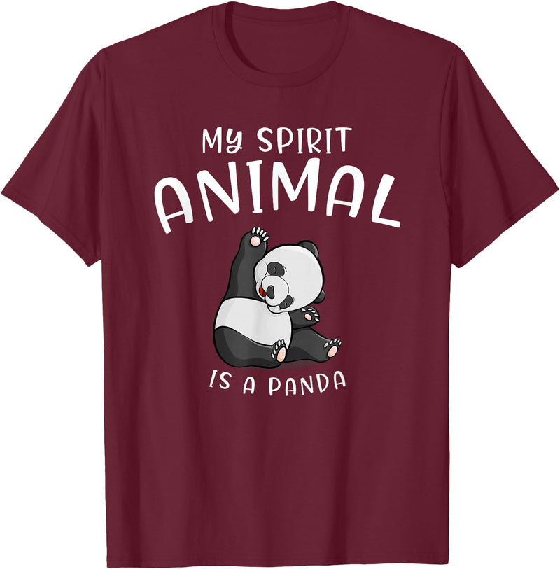 Animal Shirt Gifts for Birthday My Spirit Animal is A Panda Panda Bear SHIRTAnimal Lover Tee T-Shirt - Burgundy