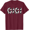 Cow Pattern Print Family Matching Birthday Shirts Cow Gigi Birthday Family Matching Mothers Day Boy Girl Farm T-Shirt -