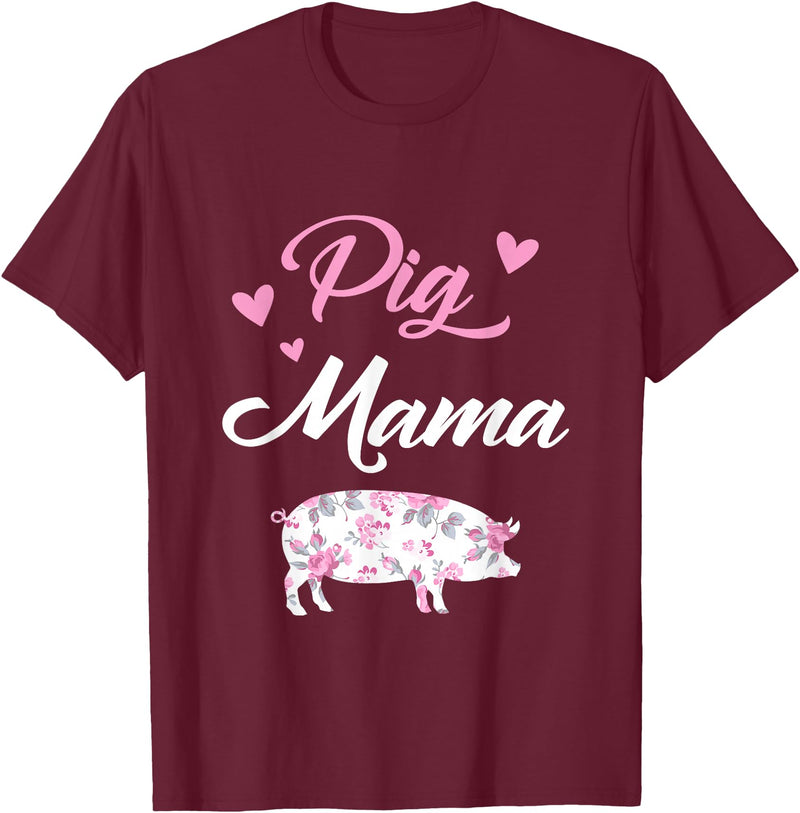 Funny Pig Lover Piggy Squad Gift For Women Pig Mama Funny Pig Mom Gift For Women Piggy Squad T-Shirt - Burgundy