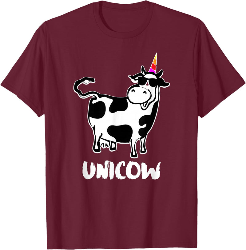 Cool Cow Lover Shirts & Funny Dairy Farmer Gifts Unicow. Cute Dairy Cow Farmer Shirt Funny Cow Lover Gift T-Shirt - Burgundy