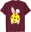 Cute Rabbit Lover Bunny Graphic T-Shirt (Black) in Burgundy