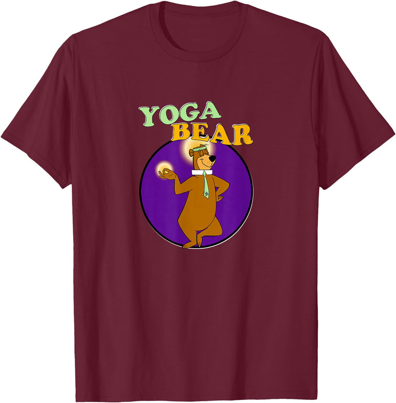 Fancy Getup Yoga Bear Funny Yogi Yoga Workout T-Shirt - Burgundy